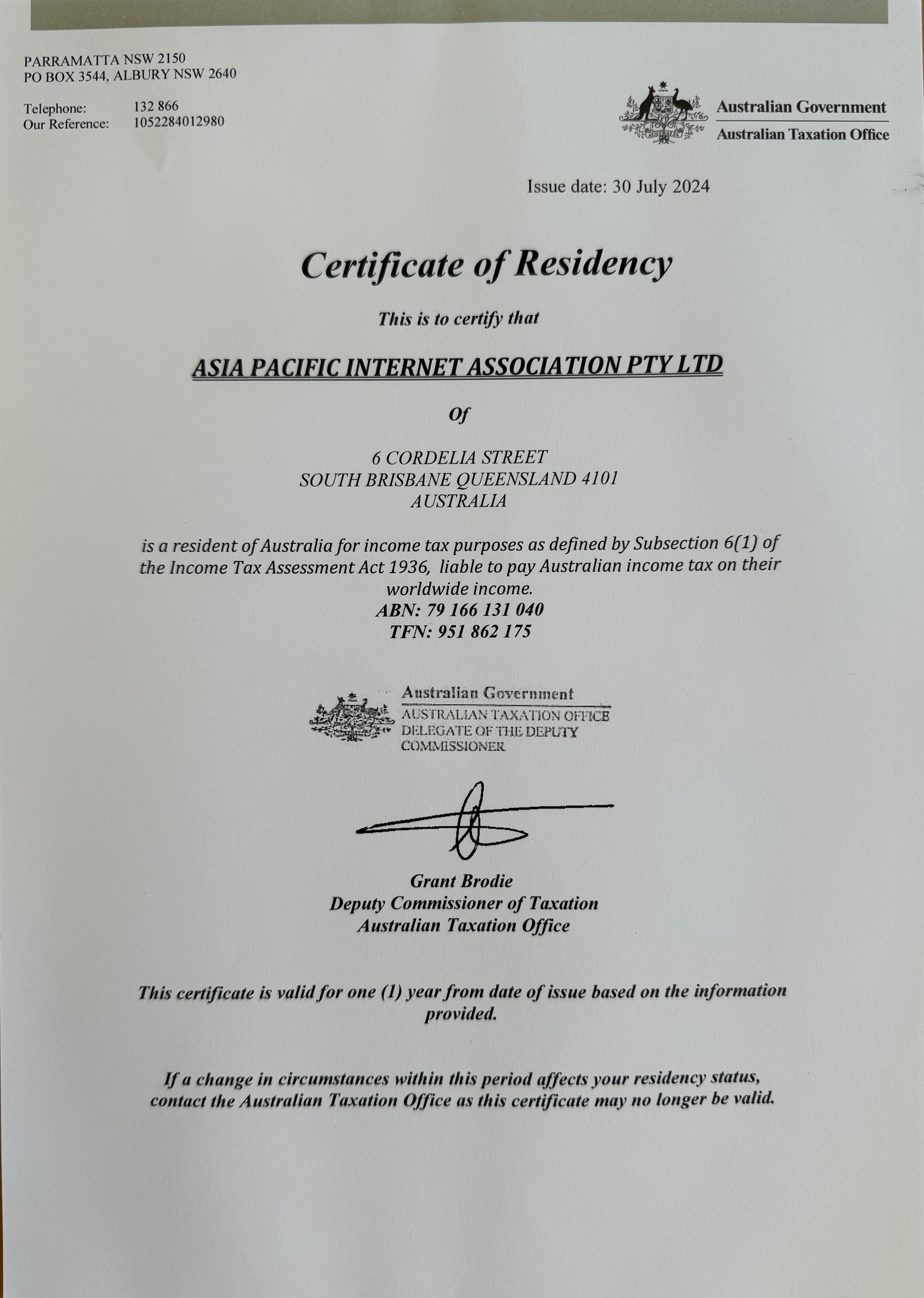 APIA Asia Pacific Internet Association Pty Ltd